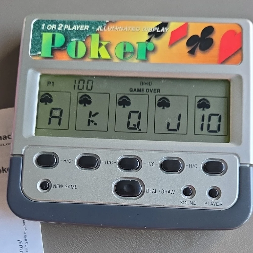 RadioShack Deluxe 2 Player Poker Handheld Console - Silver and Black